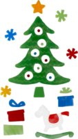 QX Toys Karácsonyfa hintalóval és ajándékokkal ablakdísz
