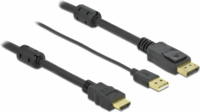 Delock HDMI - DisplayPort v1.2 kábel 10m - Fekete