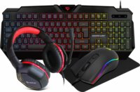 Silverline CM120 Gaming Combo USB Billentyűzet + Egér + Egérpad + Headset - Magyar