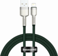 Baseus Cafule Series Metal Data Cable USB-A apa 2.0 - Lightning apa iPhone töltőkábel - Zöld (1m)