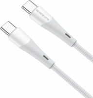 Borofone BX60W USB-C apa - USB-C apa 2.0 Adat és töltőkábel - Fehér (1m)