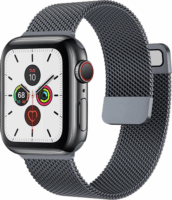 Mybandz Apple Watch S1/2/3/4/5/6/7 Milánói Fém szíj 38/40/41 mm - Sötétszürke