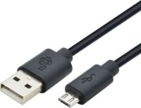 TB Micro USB-B apa - USB-A apa 2.0 Adat és töltő kábel - Fekete (1.8m)