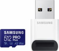 Samsung 512GB Pro Plus microSDXC UHS-I CL10 Memóriakártya + Kártyaolvasó