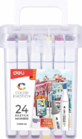 Deli Color Emotion Alkoholos kétvégű marker készlet - Vegyes színek (24 db / csomag)