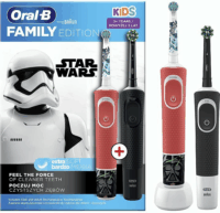 Oral-B Vitality Pro D103 + Kids D100 Star Wars Elektromos fogkefe Duopack - Fekete/Narancssárga (2db)