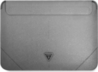 Guess Saffiano Triangle Logo 16" Notebook Sleeve - Ezüst