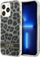 Guess Leopard Electro Stripe Apple iPhone 13 Pro Szilikon Tok - Szürke