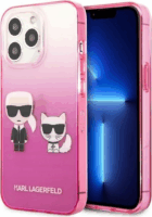 Karl Lagerfeld Gradient Ikonik Karl & Choupette Apple iPhone 13 Pro Szilikon Tok - Pink/Mintás