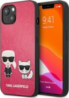 Karl Lagerfeld Karl & Choupette Embossed Apple iPhone 13 Mini Műbőr Tok - Fuxia/Mintás