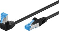 Goobay S/FTP CAT6a 90° Derékszögű patch kábel 0.5m - Fekete