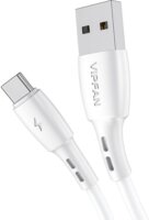 Vipfan Racing X05 USB-A apa - USB-C apa 2.0 Adat és töltő kábel - Fehér (1m)