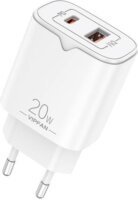 Vipfan E08 USB-A/USB-C Hálózati töltő - Fehér (20W)