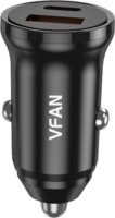 Vipfan C03 USB-A / USB-C Autós töltő - Fekete (20W)