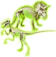 Clementoni Jurassic World Triceratops és Velociraptor Világító csontvázak