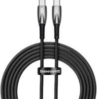 Baseus Glimmer Series USB-C apa - USB-C apa Adat és töltőkábel - Fekete (2m)