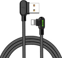 Mcdodo CA-4679 USB-A apa 90° - Lightning apa 90° 2.0 Adat és töltő kábel - Fekete (3m)