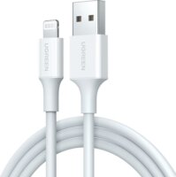 Ugreen US155 USB-A apa - Lightning apa 2.0 iPhone töltőkábel - Fehér (0.5m)