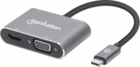 Manhattan USB-C apa - HDMI/VGA anya Adapter