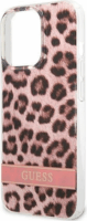 Guess Leopard Electro Stripe Apple iPhone 13 Pro Szilikon Tok - Rózsaszín