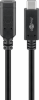 Goobay 61038 USB-C apa - USB-C anya 3.2 Hosszabbító kábel 1m - Fekete