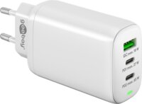 Goobay 61759 2x USB-C / USB-A Hálózati töltő - Fehér (65W)