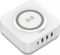 Ldino AW004 3xUSB-A / USB-C / Wireless Hálózati töltő - Fehér (32W)