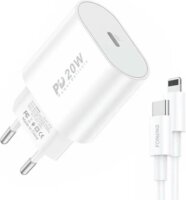 Foneng EU39 USB-C Hálózati töltő + Lightning Kábel - Fehér (20W)