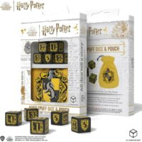 Harry Potter: Hugrabug Dobókocka szett zsákkal - Fekete (5db/csomag)