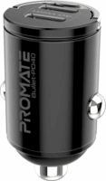 Promate Bullet-PD40 2x USB-C Autós töltő - Fekete (40W)