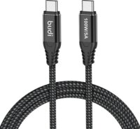 Budi 220TT30 USB-C apa - USB-C apa Töltő kábel - Fekete (3m)