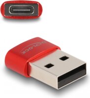 Delock USB-A apa - USB-C anya Adapter - Piros