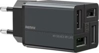 Remax 4x USB Hálózati töltő - Fekete (5V / 3.4A)