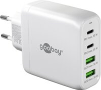 Goobay 2x USB-A / 2x USB-C Hálózati töltő - Fehér (65W)