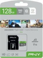 PNY 128GB Elite microSDXC UHS-I CL10 Memóriakártya + Adapter