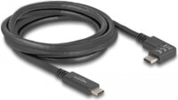 Delock USB-C apa - USB-C apa kábel töltő/adat kábel - Fekete (2m)