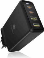 Icy Box IB-PS104-PD 2x USB Type-C / 2x USB-A Hálózati töltő - Fekete (100W)