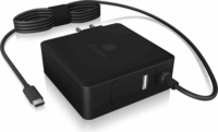 Icy Box IB-PS101-PD 1x USB Type-C / 1x USB-A Hálózati töltő - Fekete (90W)