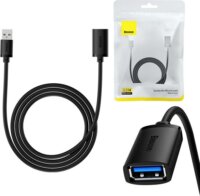 Baseus AirJoy Series USB-A apa - USB-A anya 3.0 Hosszabbító kábel - Fekete (1.5m)