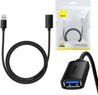 Baseus AirJoy Series USB-A apa - USB-A anya 3.0 Hosszabbító kábel - Fekete (1m)