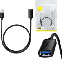 Baseus AirJoy Series USB-A apa - USB-A anya 3.0 Hosszabbító kábel - Fekete (0.5m)