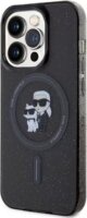 Karl Lagerfeld Karl&Choupette Glitter MagSafe Apple iPhone 15 Pro Tok - Fekete