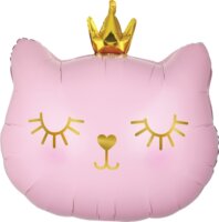 Godan Rózsaszín cica hercegnő fólia lufi - 42 cm