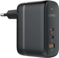 Ldnio Q366 2x USB-C / USB-A Hálózati töltő + USB-C kábel - Fekete (65W)