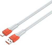 Ldnio LS604 USB-A apa - USB-C apa 2.0 Adat és töltőkábel - Fehér/Narancssárga (4m)