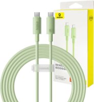 Baseus Habitat Series USB Type-C apa - USB Type-C apa Adat és töltő kábel - Zöld (2m)