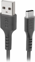 SBS TECABLEMICROC30K USB-A apa - USB-C apa 3.0 Adat és töltőkábel - Fekete (1.5m)