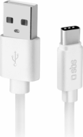 SBS TECABLPOLOTYPECW USB-A apa - USB-C apa 2.0 Adat és töltőkábel - Fehér (1m)