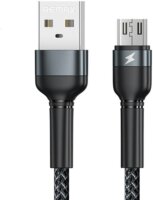 Remax Jany Alloy Series RC-124M USB-A apa - Micro USB apa 2.0 Adat és töltőkábel - Fekete (1m)