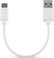 Haffner PT-6548 USB-A apa - USB-C apa Töltőkábel - Fehér (0.15m)